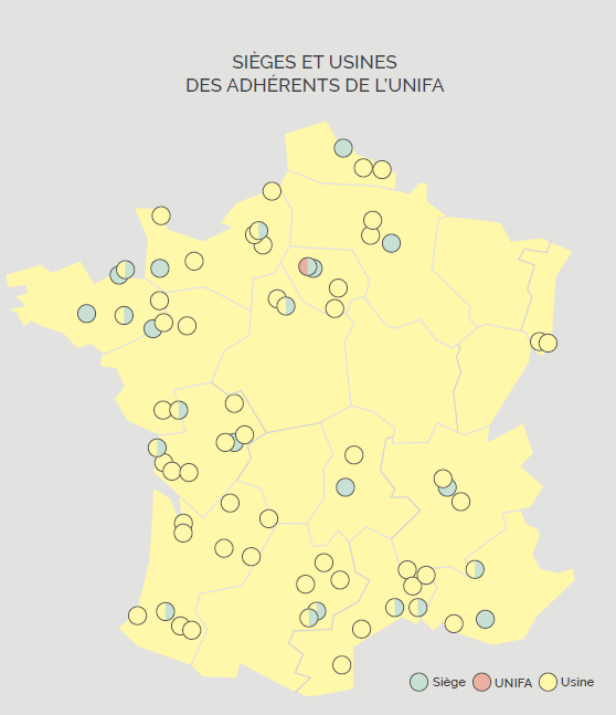 sieges et usine adherents unifa 2020